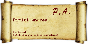 Piriti Andrea névjegykártya